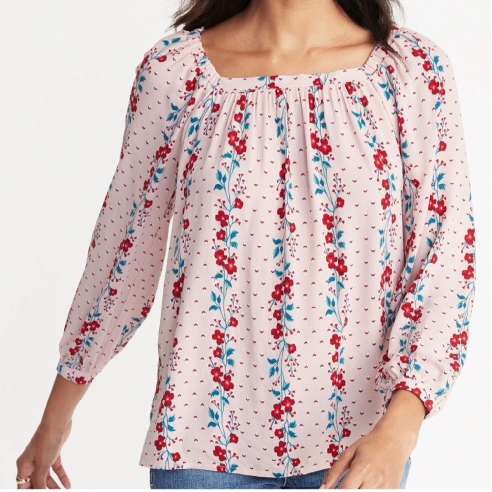 Old Navy Floral Print Women's Top‎ - Pink women’s size XL (A206)